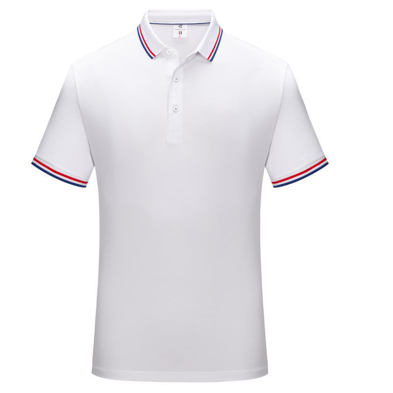 Simple Polo Shirt Short Sleeve Striped Lapel