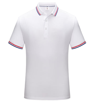 Simple Polo Shirt Short Sleeve Striped Lapel