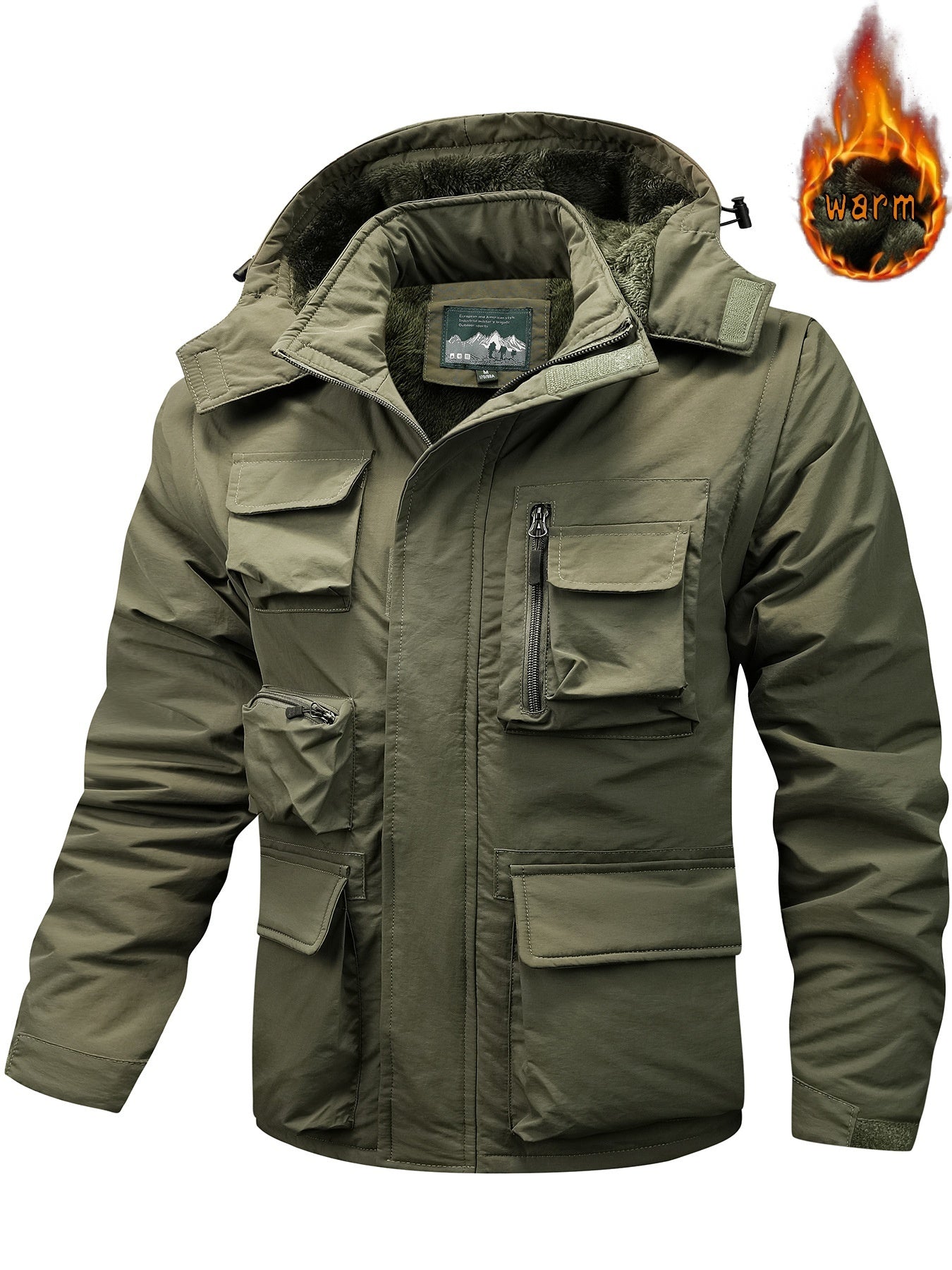Outdoor Windproof Shell Jacket Loose Plus Size Casual Multi-pocket Workwear Jacket