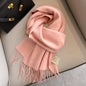 Pure Wool Students Warm-keeping All-matching Tassel Narrow Scarf Couple Wholesale