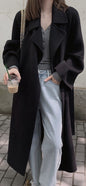 Women's Lace-up Long Elegant Woolen Coat