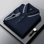 Summer Lapel Mercerized Cotton T-shirt Loose Breathable