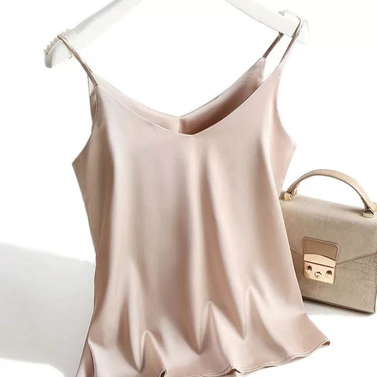 Italian Camisole Women's V-neck Brace Basic White Vest
