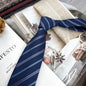 Retro Coffee Color Orange Red Striped Tie Hand Hit 8CM Men
