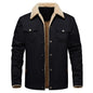 Men's Winter Jacket Lined Sherpa Jacket Warm Trucker Coat Multi Pocket