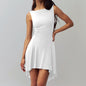 Sleeveless Sexy Hot Girl Off-neck Dress Waist Slimming Back