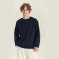Half Long-sleeve Zipper T-shirt Men's Autumn High-grade Contrast Color Loose Crew Neck Top