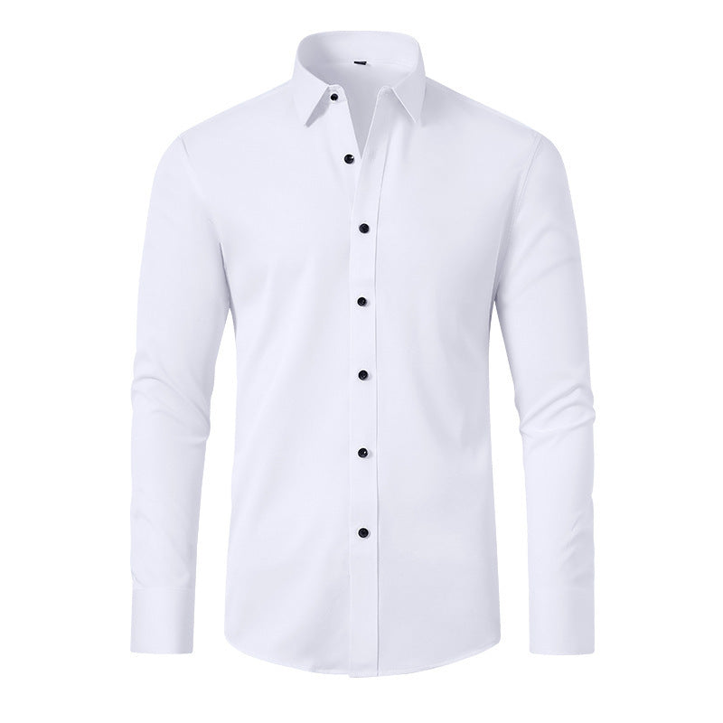 Full Elastic Force Shirt Men's Non-ironing Anti-wrinkle Solid Color