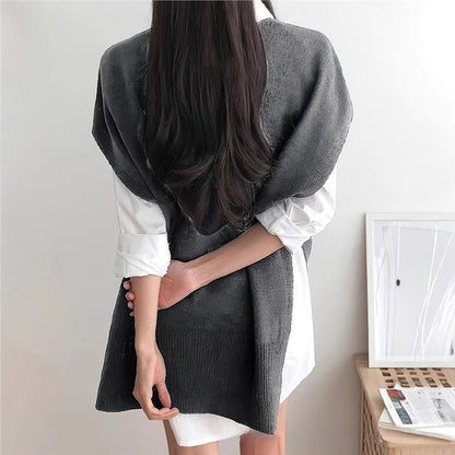 All-matching Loose V-neck Plus Size Sweater Vest