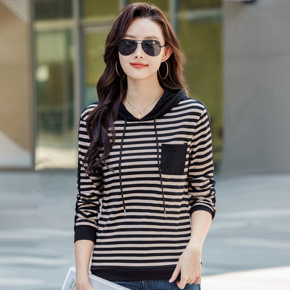 Loose Fashionable Stylish Korean Style Plus Size All-matching Long-sleeve T-shirt