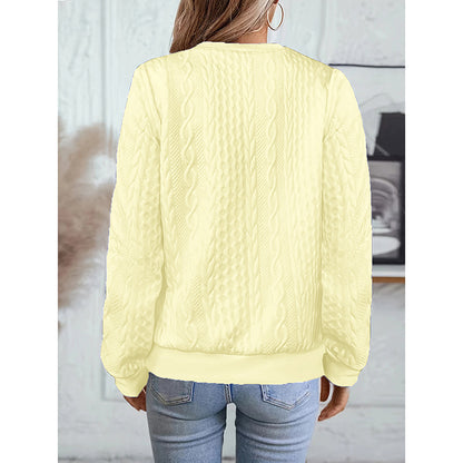 Women's Textured Half Zip Pullover Tops Casual Long Sleeve Crewneck Sweatshirts