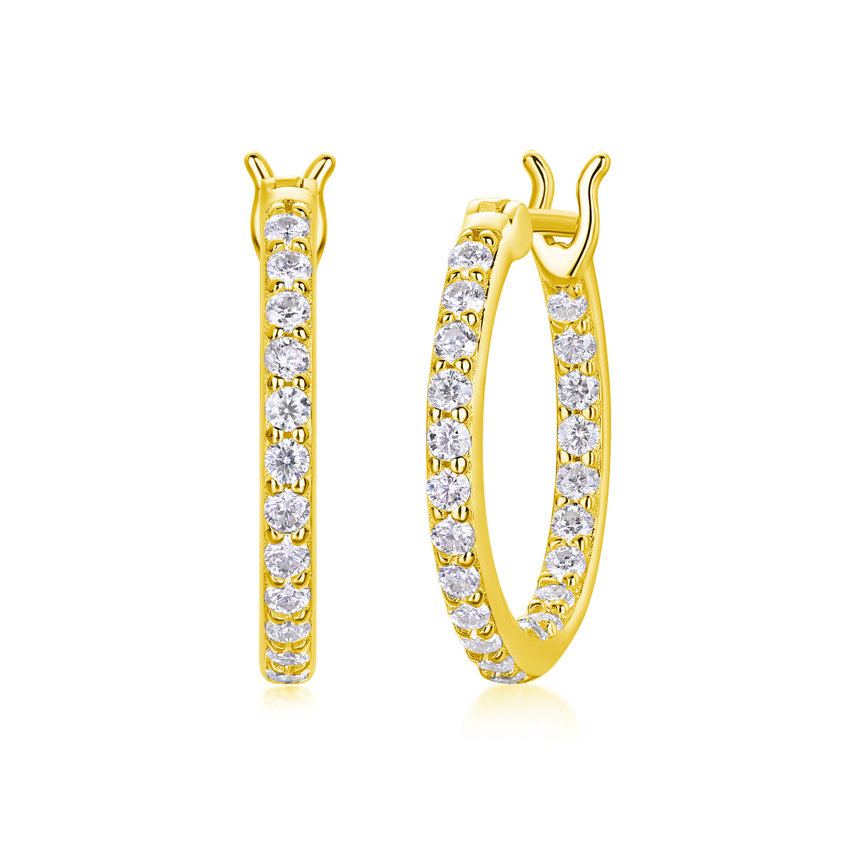 Flowing Light - Earrings Set With Top-quality Moissanite S925 Silver And Platinum-plated Stud Earrings, A Fashionable And Trendy Accessory, Can Be Detected By A Diamond Pen In Yellow Gold And Rose Gol