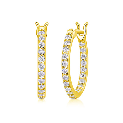 Flowing Light - Earrings Set With Top-quality Moissanite S925 Silver And Platinum-plated Stud Earrings, A Fashionable And Trendy Accessory, Can Be Detected By A Diamond Pen In Yellow Gold And Rose Gol