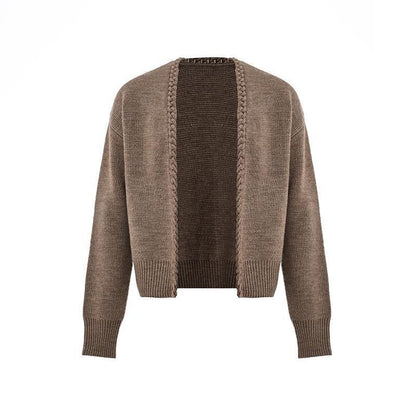 Heavy Handmade Wool Cardigan With Collar Wide Coat