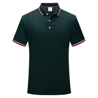 Simple Polo Shirt Short Sleeve Striped Lapel