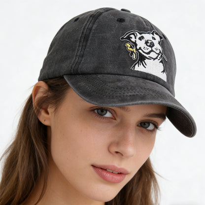 2pcs Dog Lover Gifts For Women Men, French Hat, Denim Adjustable Embroidered Dog Dad Baseball Cap