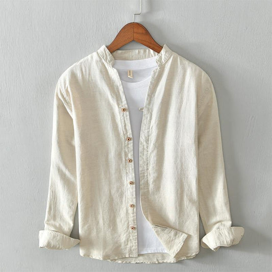 National Plain Casual Long Linen Sleeves Shirt