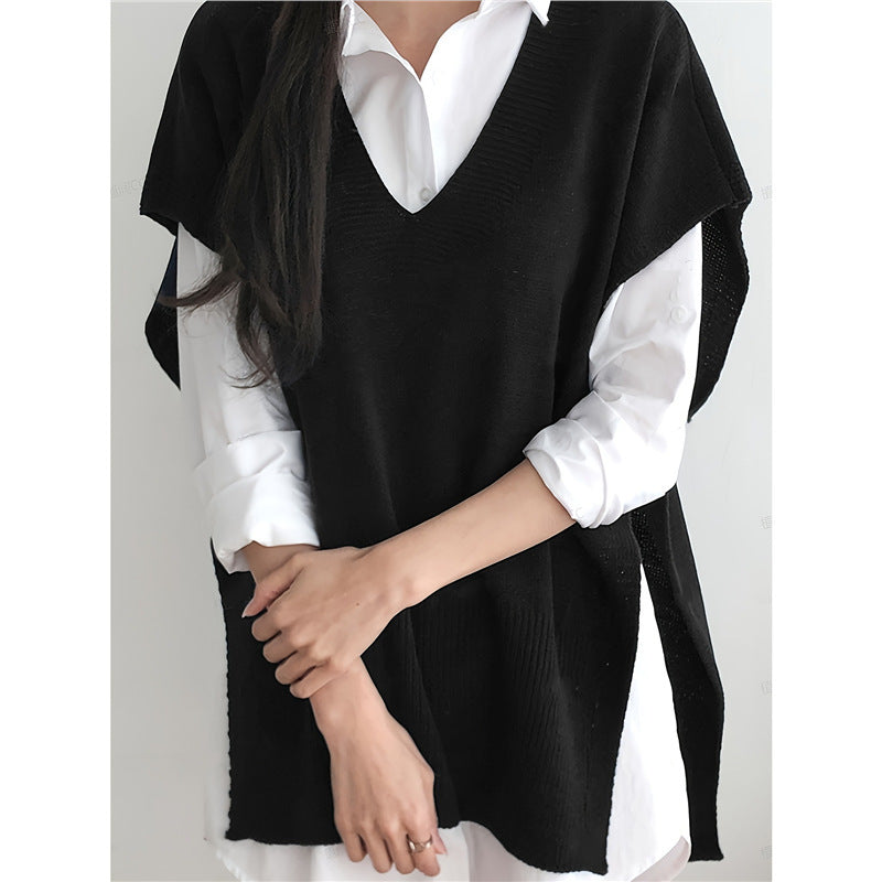 All-matching Loose V-neck Plus Size Sweater Vest