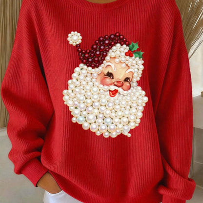 Women's Versatile Casual Blended Jacquard Embroidered Long-sleeve Sweater