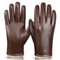 Mens Business-Style Wind- And Water-Resistant Leather Gloves