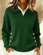 Turn-down Collar Button-down Collar Pullover Women's Long Sleeve
