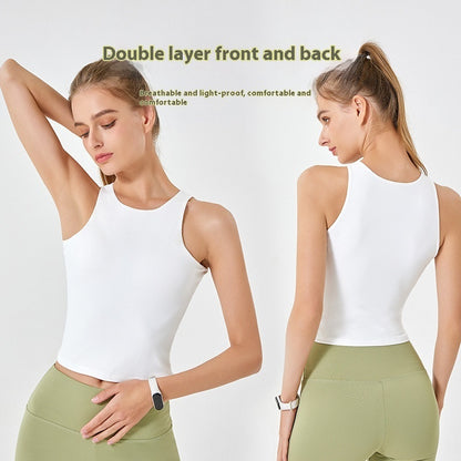 Double-layer Round Neck Sleeveless Cloud Soft Vest