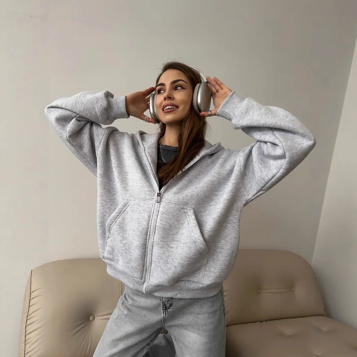 Fall Winter Hooded Casual Thick Coat Women