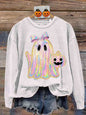 Women's Creative Halloween Printed Crew Neck Sweatshirt