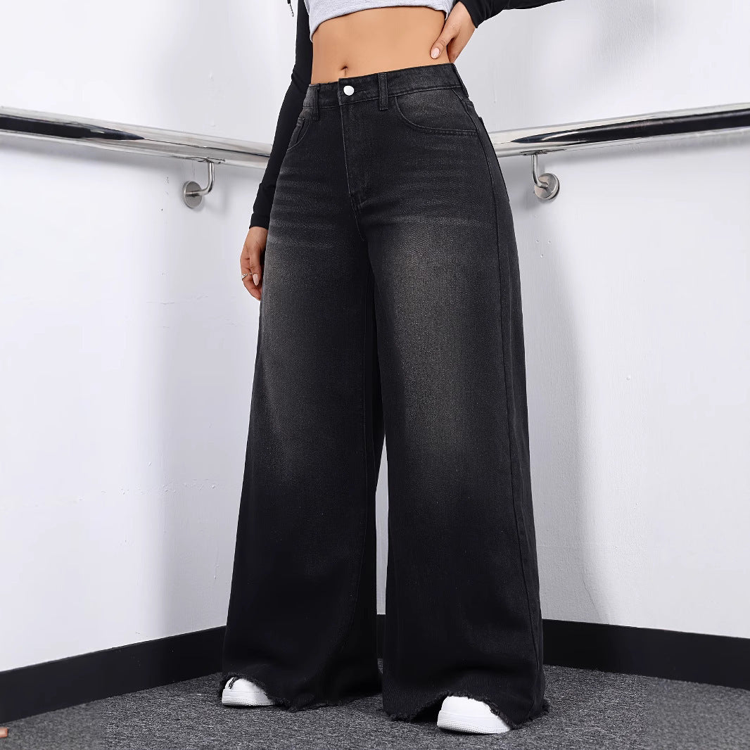 Loose Wide-leg Women's Retro Casual Versatile Jeans