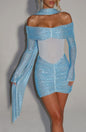 New Elegant Rhinestone Waist-tight Hot Girl Tube Top Sexy Dress