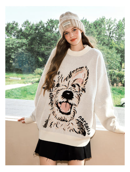 Puppy Sweater Couple Loose And Idle Knitwear