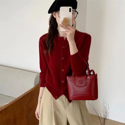 Knitted Cardigan Jacket Temperament Youthful-looking Sweater Outerwear Slimming Short Top