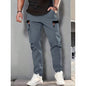 Mens Stylish Casual Loose-fit Utility Khaki Pants
