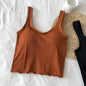 U-collar Spaghetti Straps Outerwear Inner Sports Vest