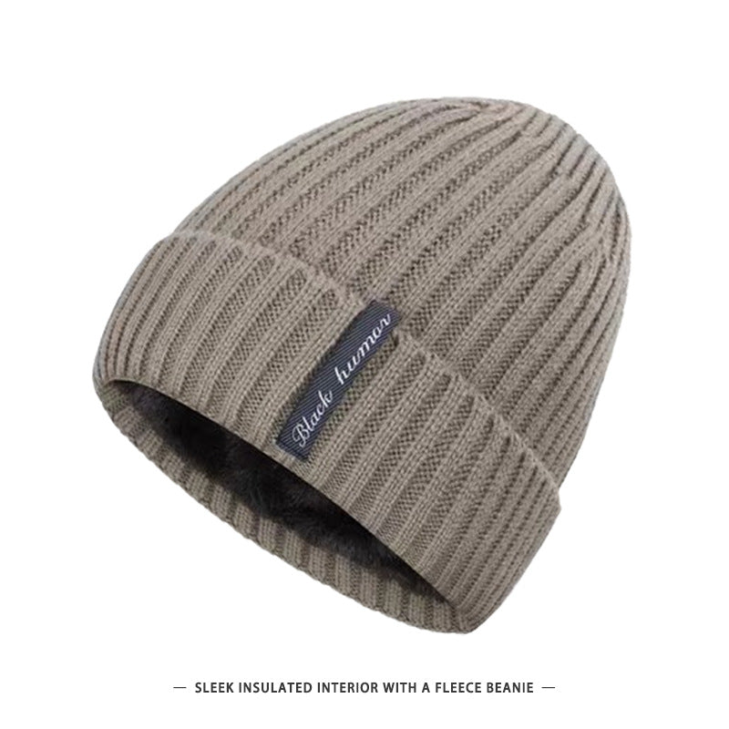 Men's Winter Fleece-Lined Thickened Beanie Cold-Weather Warm Hat