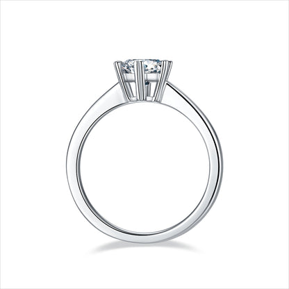 Snowflake Blooming - A Wedding Ring Set With 1-carat Top-quality Moissanite S925 Silver And Platinum-plated Diamond. The Ring Can Be Inspected With A Diamond Pen