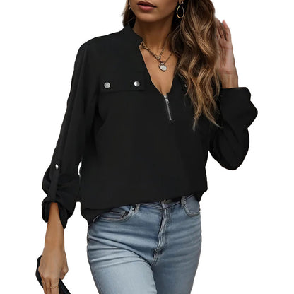 Autumn New European And American Women's Long-sleeved Pullover Shirt