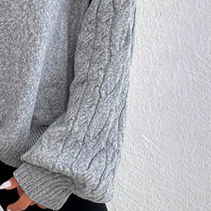 Women's Cold Shoulder Sweater - Sexy High Neck Cut Out Pullover Long Sleeve Top