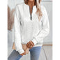 Women's Textured Half Zip Pullover Tops Casual Long Sleeve Crewneck Sweatshirts