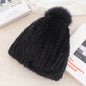Ladies Mink Fur Hat Thickened Wool