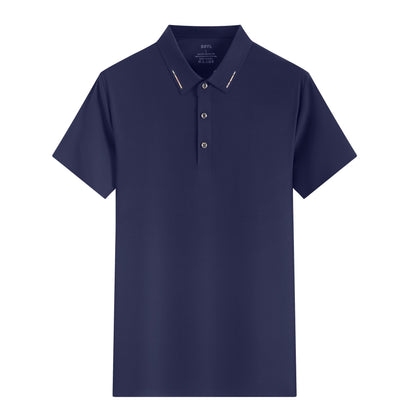 Ice Silk Short Sleeve Men's And Women's Solid Color Business Polo Shirt