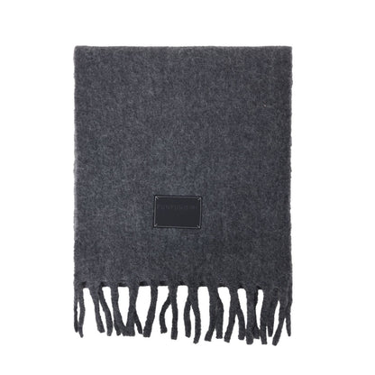 Solid Color Fringe Wool Scarf Women's Thickened Warm Neck Wrap