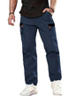 Mens Stylish Casual Loose-fit Utility Khaki Pants