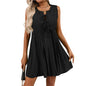 Lace-up Fashion Short Sleeveless Holiday Dress