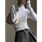 Women's Half Turtleneck Solid Color Autumn Knitted Sweater Slimming Bottoming Shirt