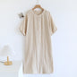 Japanese Crepe Pure Cotton Nightdress Women's Loose Homewear