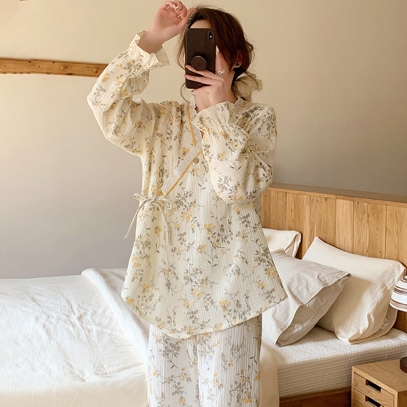 Thin Kimono Nursing Pajamas Maternity Postpartum Feeding Maternity Home Wear