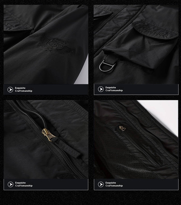 Outdoor Windproof Shell Jacket Loose Plus Size Casual Multi-pocket Workwear Jacket