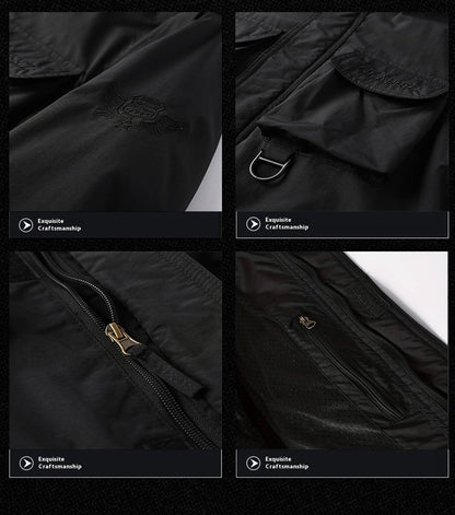 Outdoor Windproof Shell Jacket Loose Plus Size Casual Multi-pocket Workwear Jacket