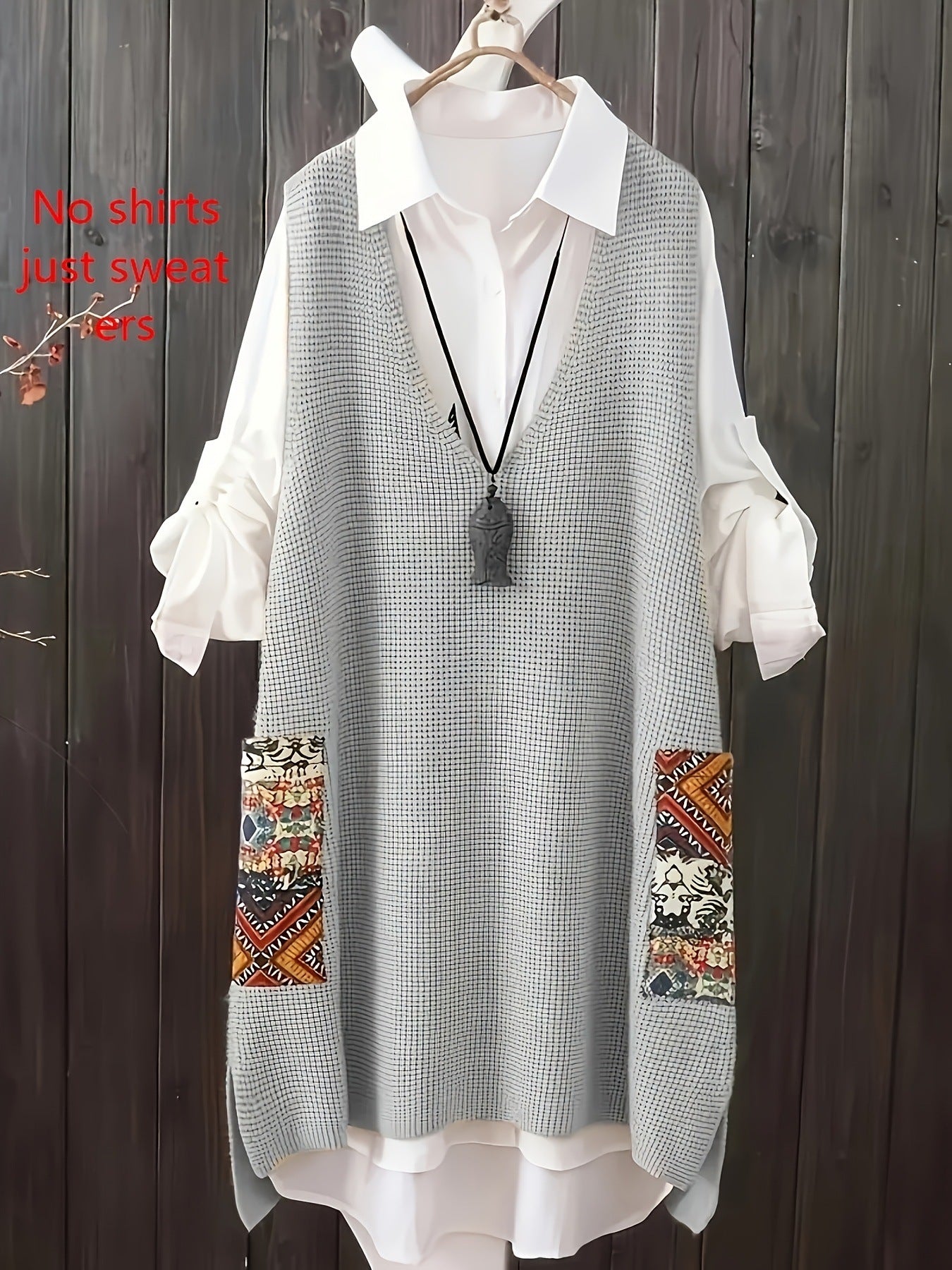Women's Knitted Vest Loose V-neck